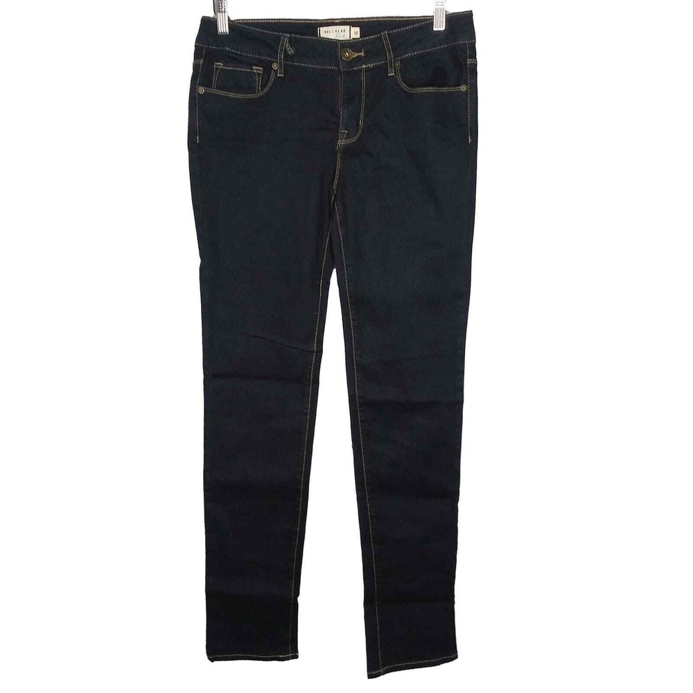 Pacsun Bullhead Jeans Womens 11 Black Skinny Mid Rise Stretch Embroidered Pocket